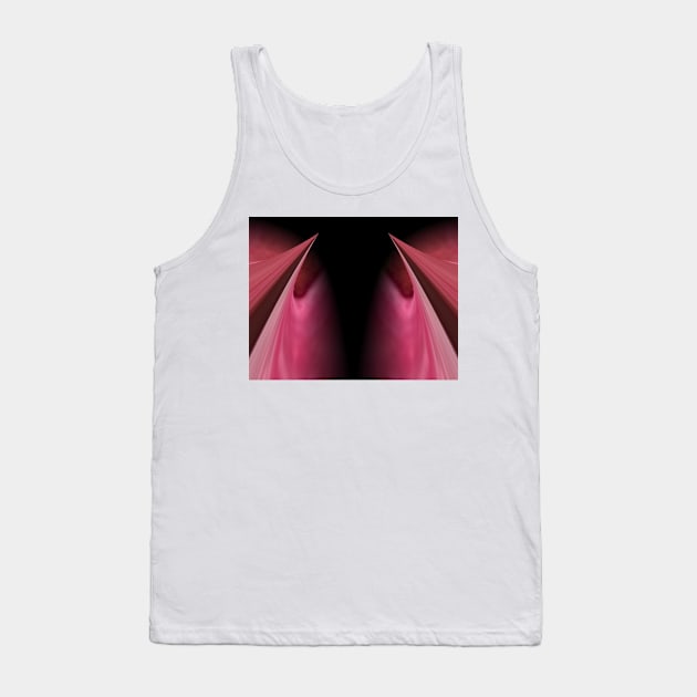 double needle point in scarlet and red on a plain black background Tank Top by mister-john